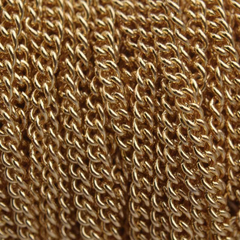 Platte RVS schakelketting 3x2mm - prijs per 10cm-Kraaltjes van Renate