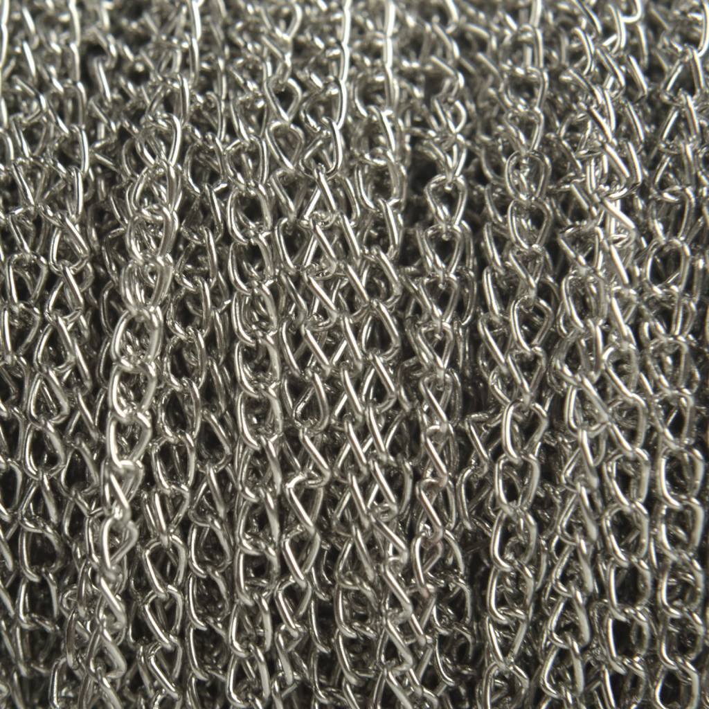 Platte twist schakelketting 3x1,6mm - per meter-Kraaltjes van Renate