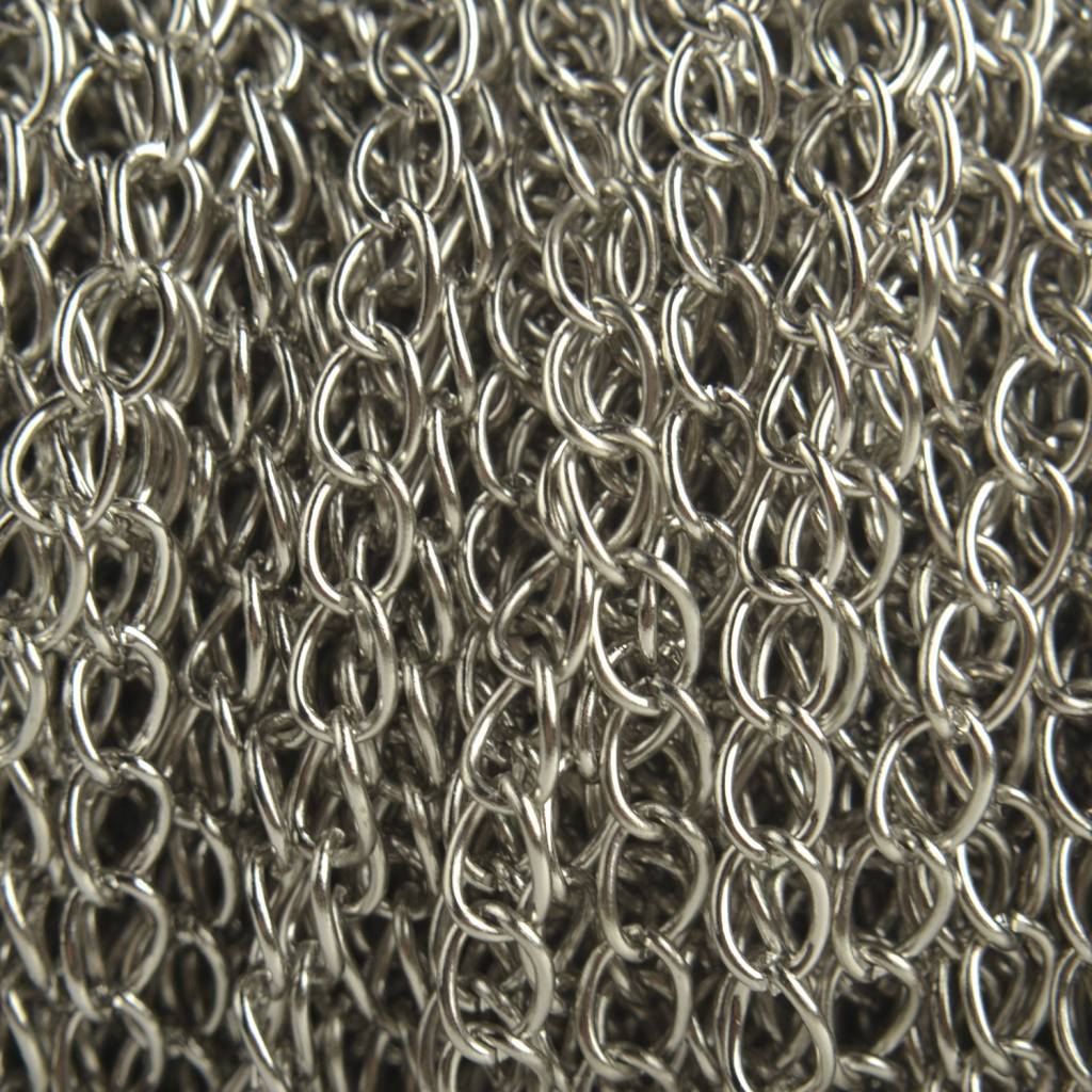 Platte twist schakelketting 7x5mm - per meter-Kraaltjes van Renate