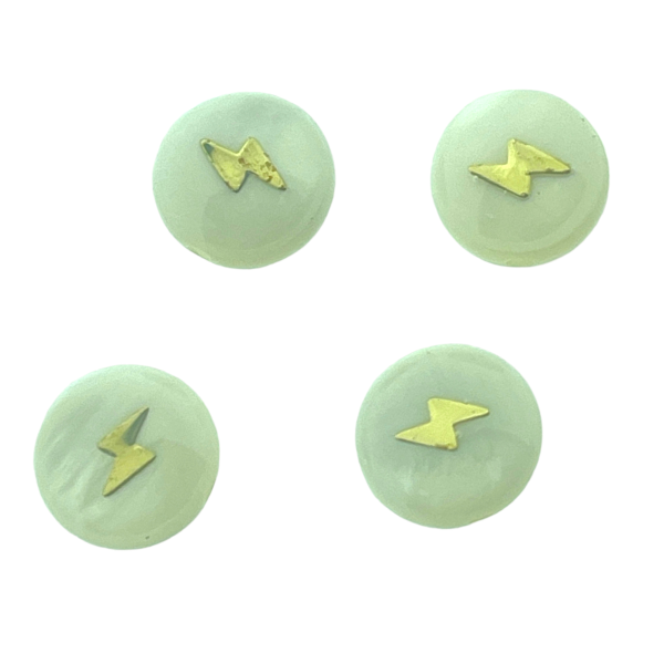 Platte zoetwaterschelp kraal met gouden bliksem 8mm-Kralen-Kraaltjes van Renate