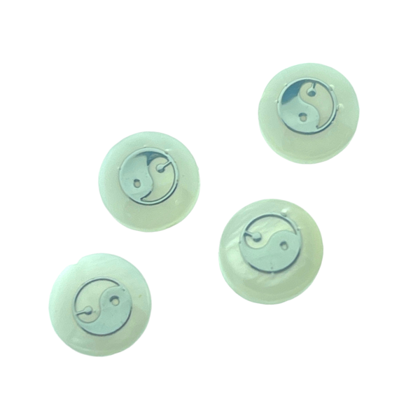 Platte zoetwaterschelp kraal met zilveren YinYang 8mm-Kralen-Kraaltjes van Renate