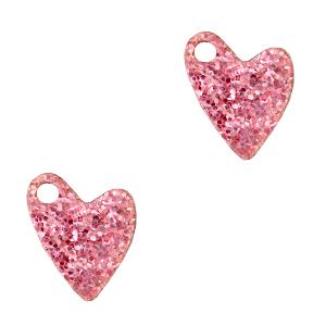Plexx bedel heart glitter Pink 12x10mm-Kraaltjes van Renate