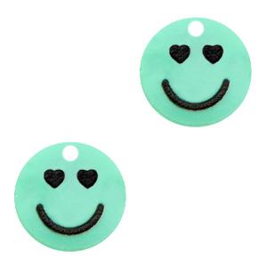 Plexx bedel smiley hearts Mint green 12mm-Kraaltjes van Renate
