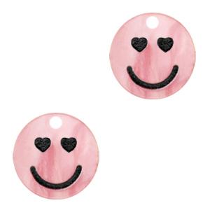 Plexx bedel smiley hearts Shiny azalea pink 12mm-Kraaltjes van Renate