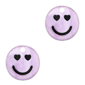 Plexx bedel smiley hearts Shiny lilac purple 12mm-Kraaltjes van Renate