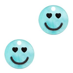 Plexx bedel smiley hearts Shiny tiffany blue 12mm-Kraaltjes van Renate