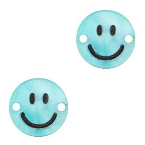 Plexx tussenzetsel smiley Shiny tiffany blue 12mm-Kraaltjes van Renate