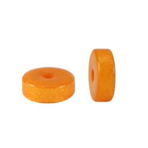 Polaris kralen disc Lucido Pumpkin orange 6mm- per 5 stuks-Kralen-Kraaltjes van Renate
