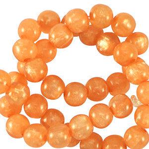 Polaris kralen rond Mosso Pumpkin orange 6mm- per 5 stuks-Kralen-Kraaltjes van Renate