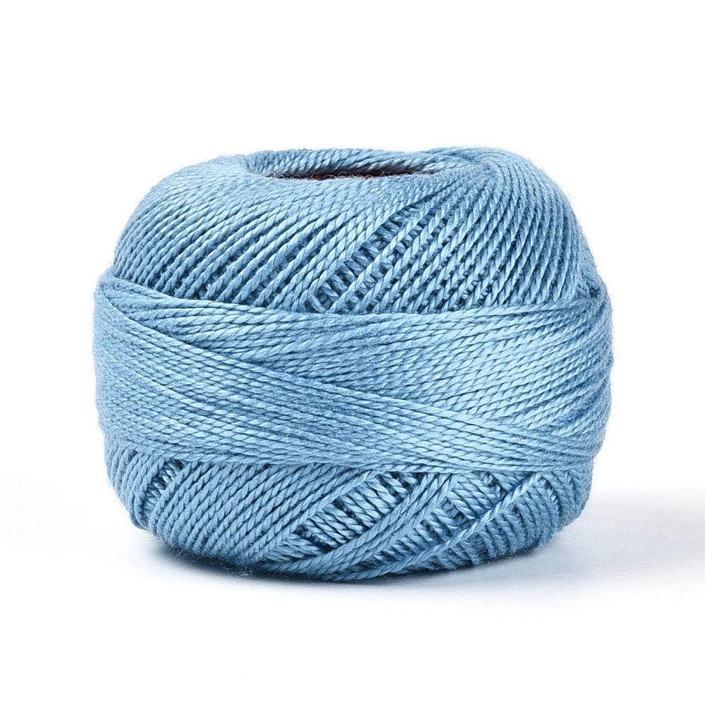 Polyester Koord Gevlochten Sky Blue 0.5-1mm - per rol-Koord-Kraaltjes van Renate