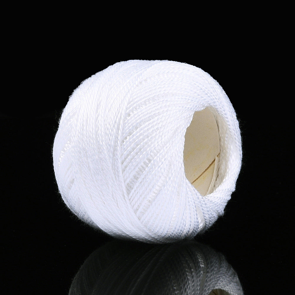 Polyester Koord Gevlochten Wit 0.5-1mm - per rol-Koord-Kraaltjes van Renate