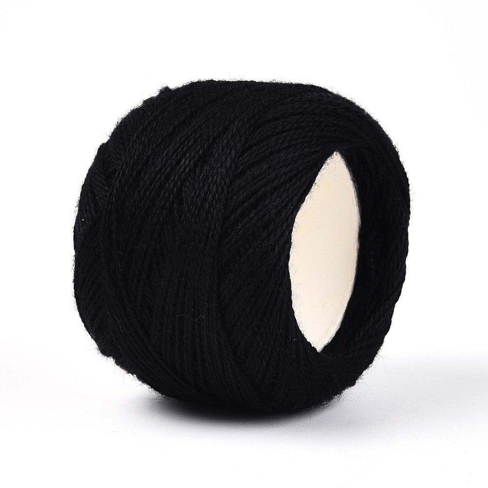 Polyester Koord Gevlochten Zwart 0.5-1mm - per rol-Koord-Kraaltjes van Renate