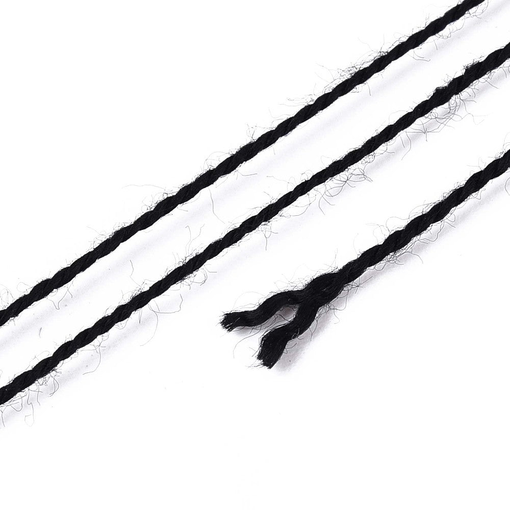 Polyester Koord Gevlochten Zwart 0.5-1mm - per rol-Koord-Kraaltjes van Renate