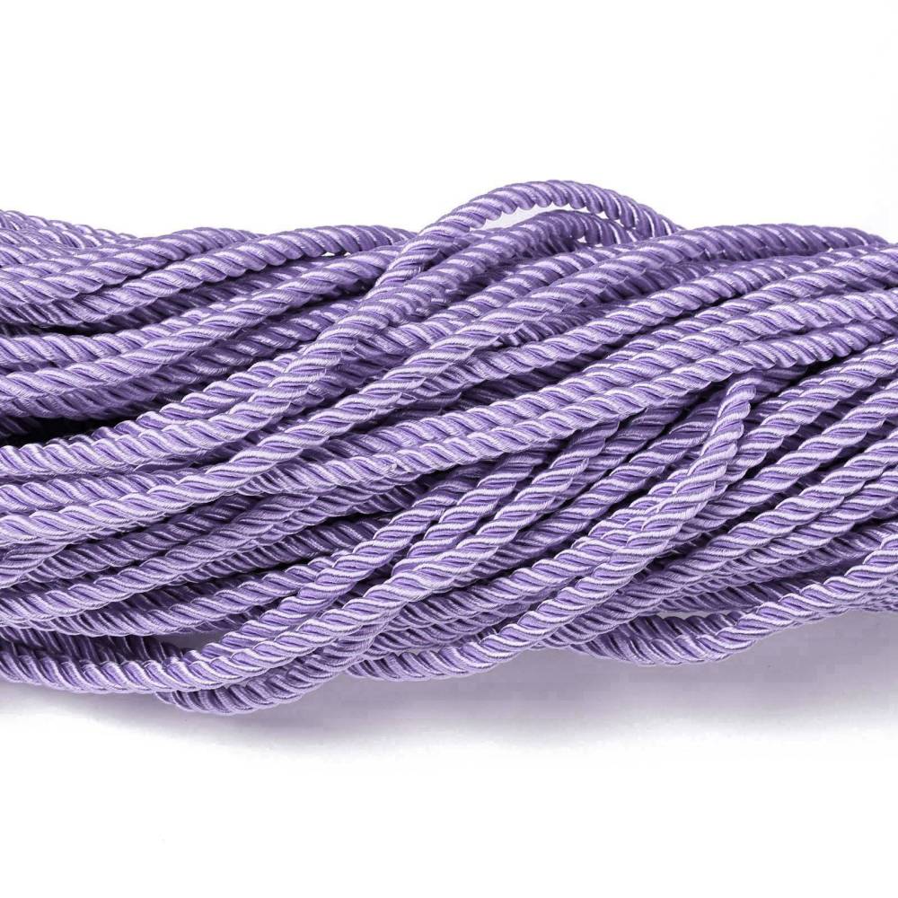 Polyester gedraaid koord 5mm Lavendel Paars - 1 meter-koord-Kraaltjes van Renate