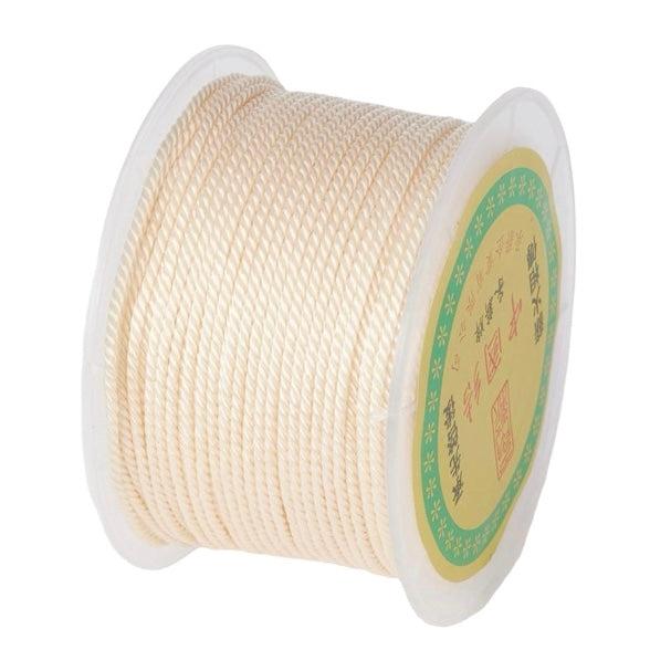 Polyester koord beige 2mm- per meter-koord-Kraaltjes van Renate