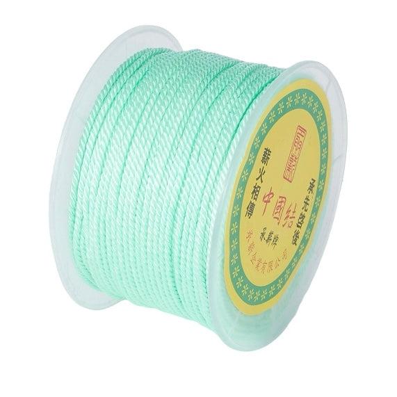 Polyester koord turquoise 2mm- per meter-koord-Kraaltjes van Renate