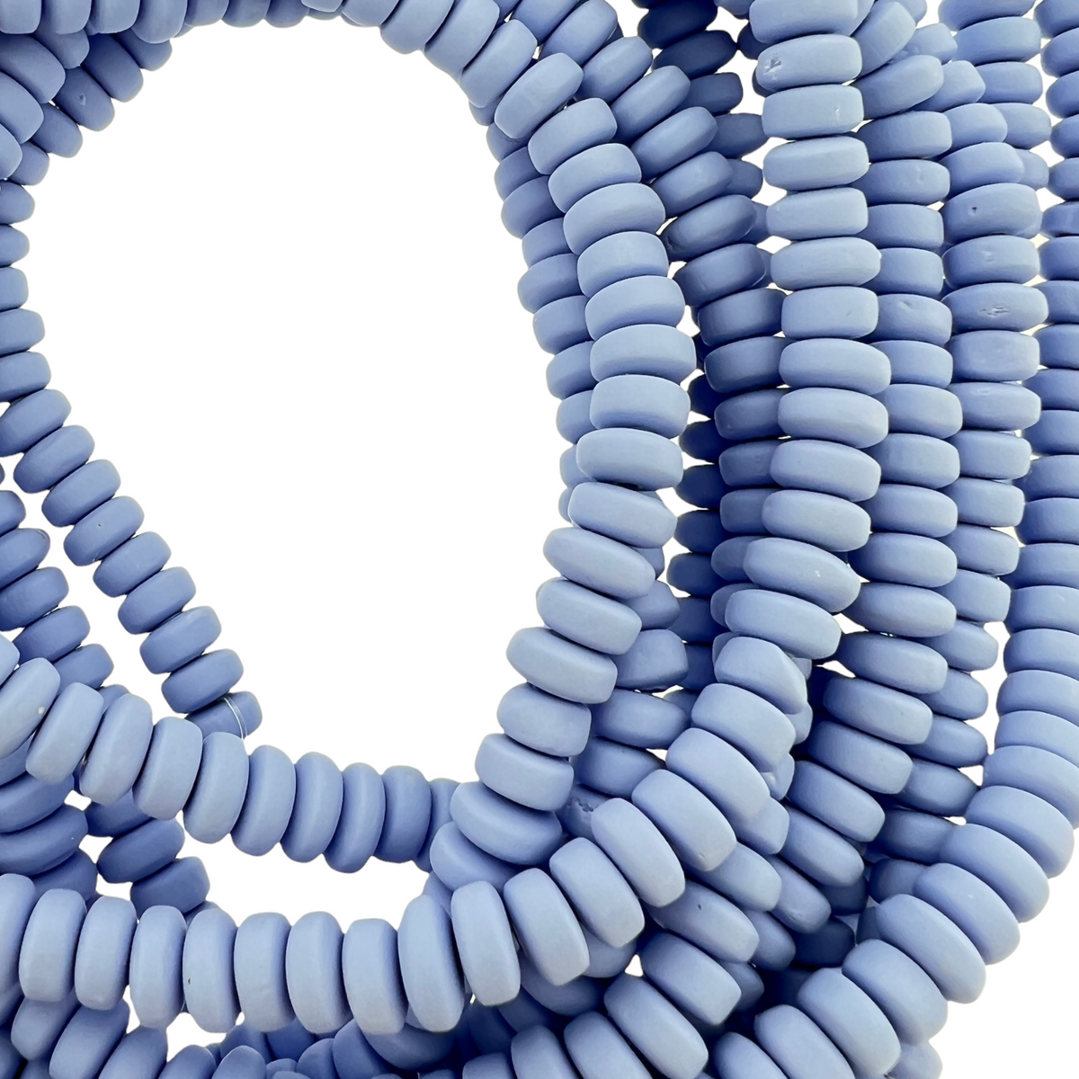 Polymeer candy kralen blauw 6~7x3mm - ±30 stuks-Kralen-Kraaltjes van Renate