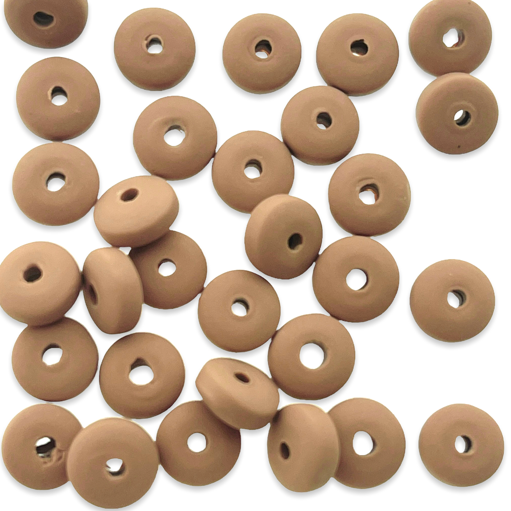 Polymeer candy kralen brown 6~7x3mm - ±30 stuks-Kralen-Kraaltjes van Renate