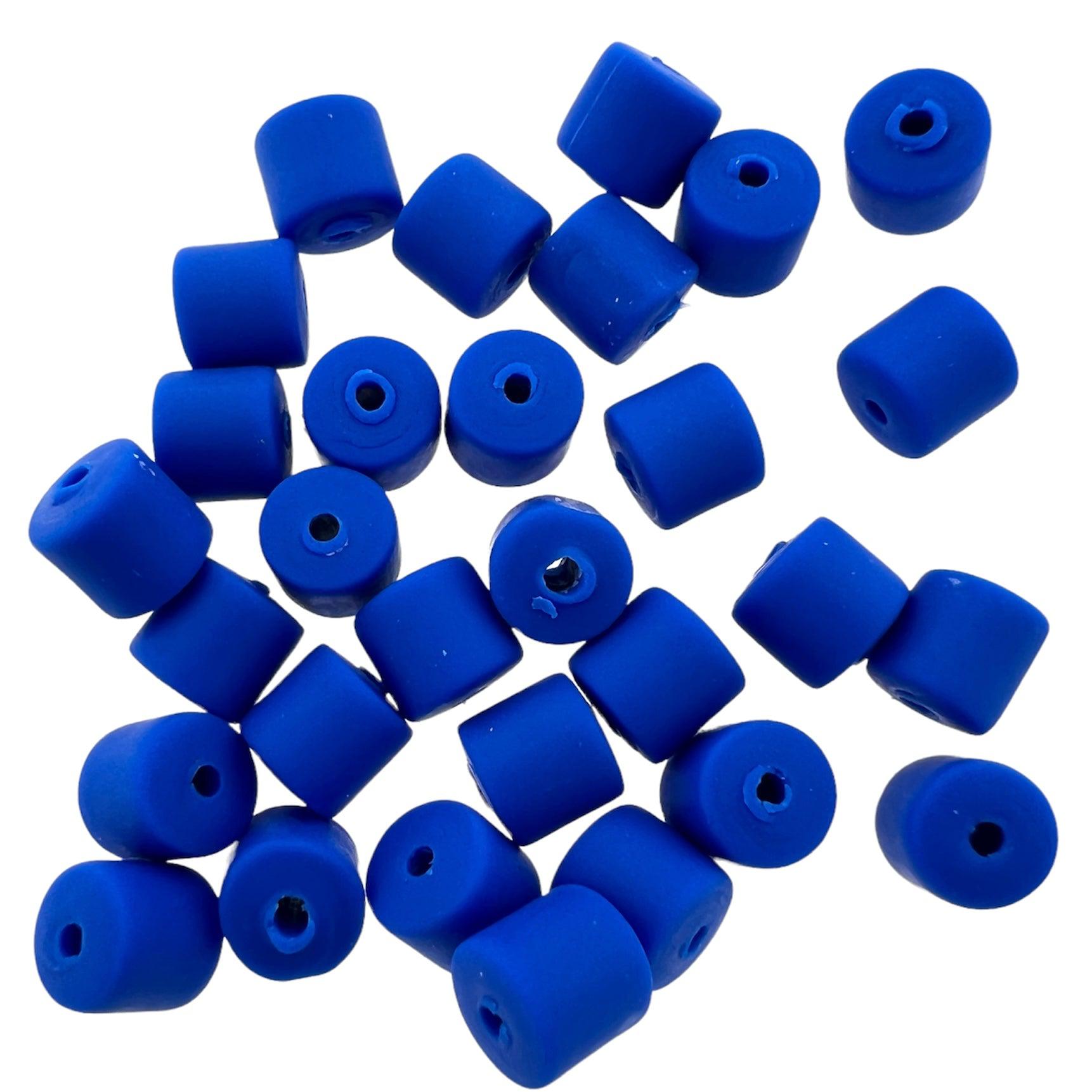 Polymeer candy kralen donker blauw 6~7x3mm - ±30 stuks-Kralen-Kraaltjes van Renate