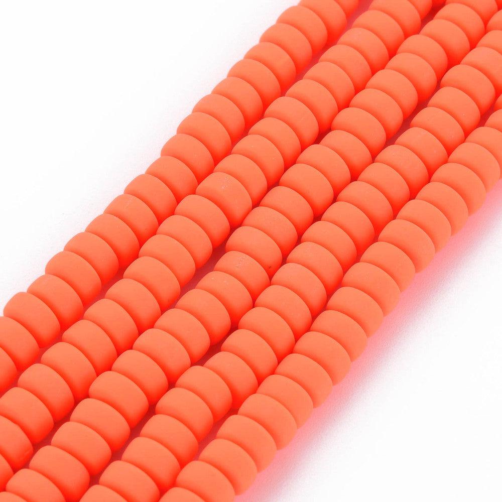 Polymeer candy kralen fel oranje 6~7x3mm - ±30 stuks-Kralen-Kraaltjes van Renate