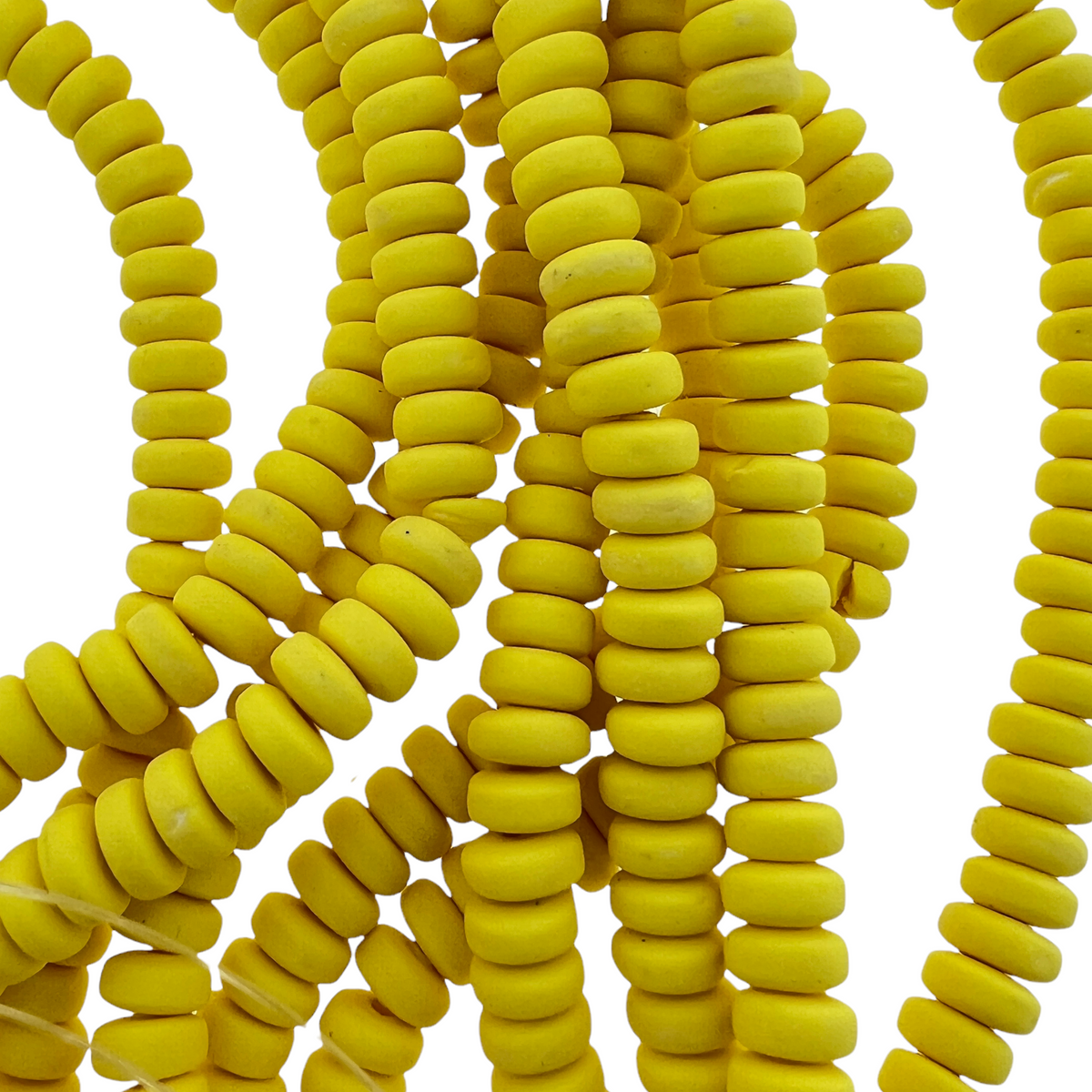Polymeer candy kralen geel 6~7x3mm - ±30 stuks-Kralen-Kraaltjes van Renate
