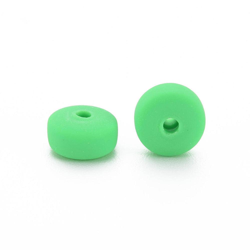 Polymeer candy kralen groen 6~7x3mm - ±30 stuks-Kralen-Kraaltjes van Renate