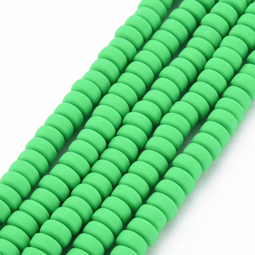 Polymeer candy kralen groen 6~7x3mm - ±30 stuks-Kralen-Kraaltjes van Renate