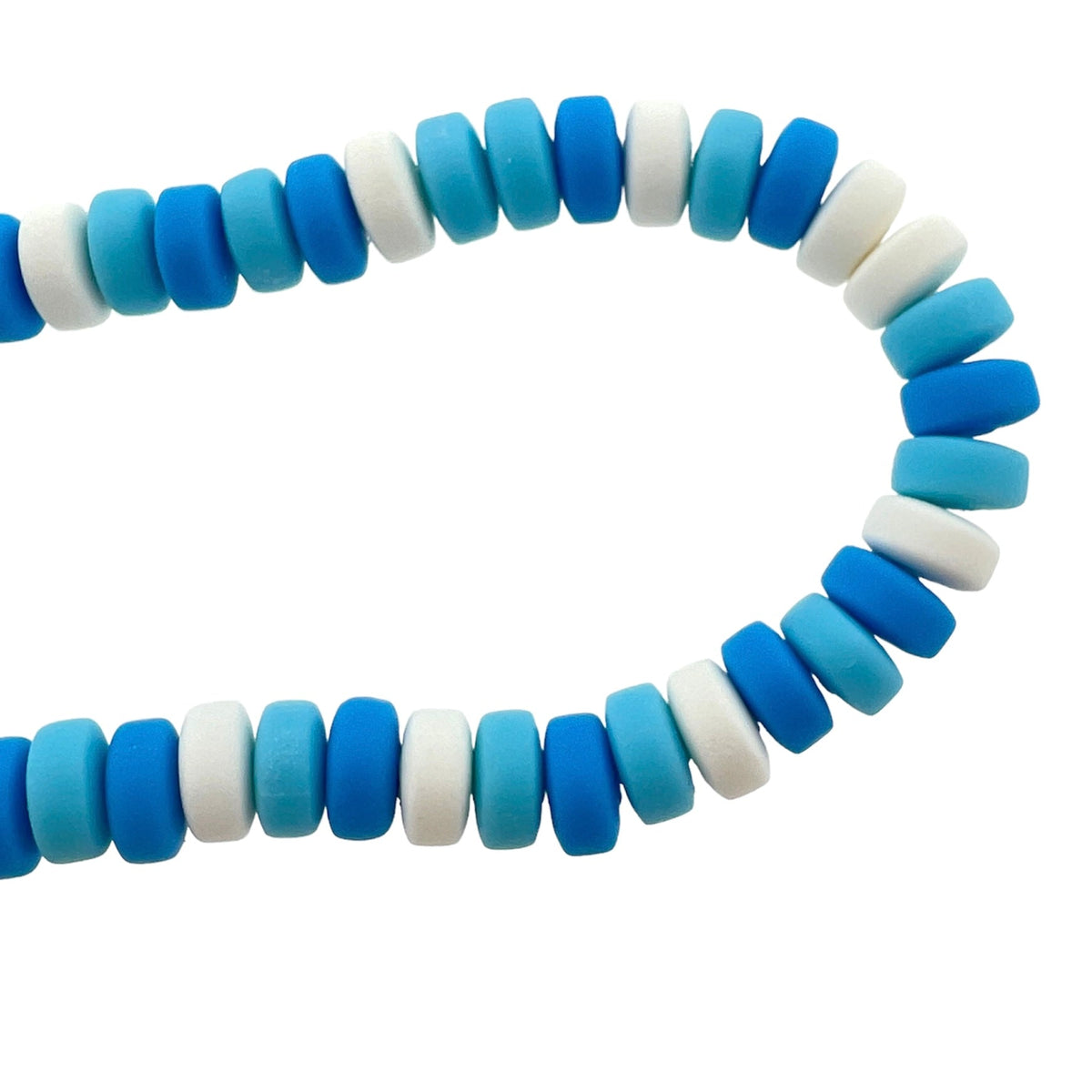 Polymeer candy kralen hele streng blue 6~7x3mm - ±110 stuks-Kralen-Kraaltjes van Renate