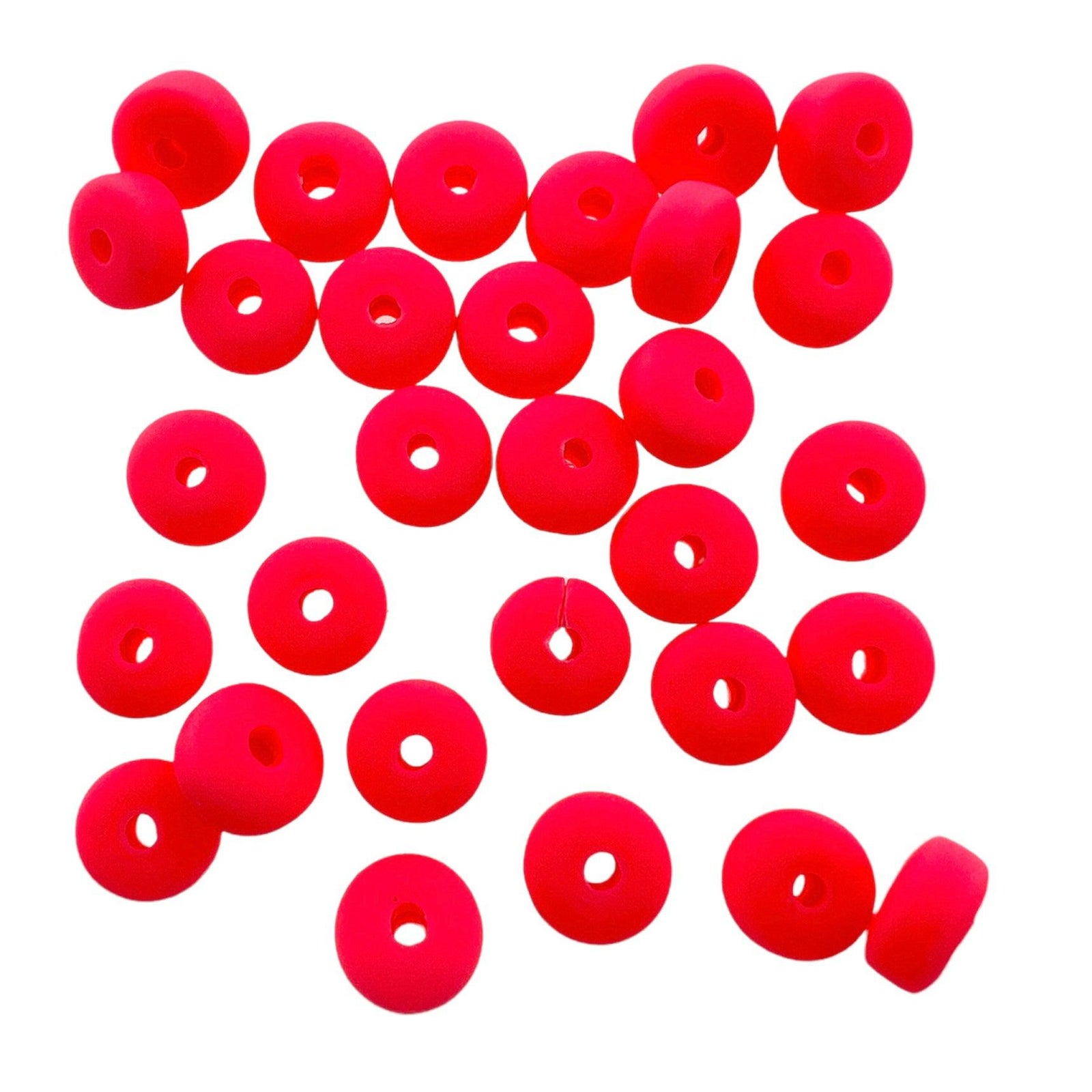Polymeer candy kralen koraal 6~7x3mm - ±30 stuks-Kralen-Kraaltjes van Renate