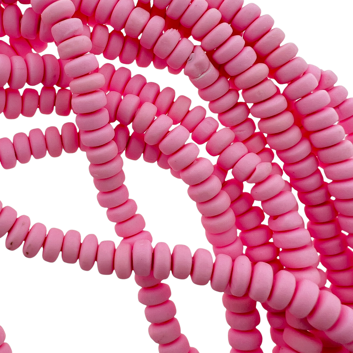 Polymeer candy kralen licht roze 6~7x3mm - ±30 stuks-Kralen-Kraaltjes van Renate