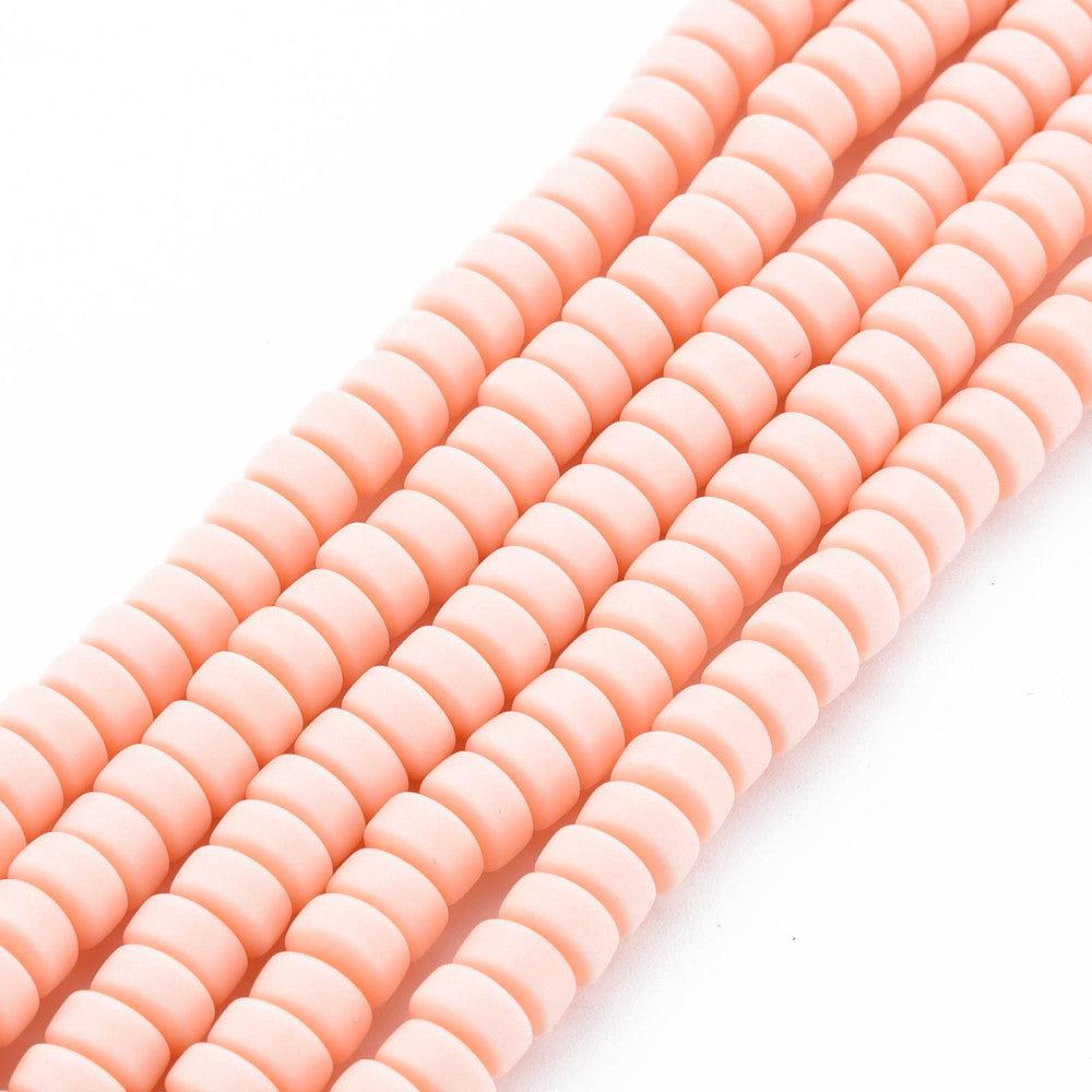 Polymeer candy kralen licht roze 6~7x3mm - ±30 stuks-Kralen-Kraaltjes van Renate
