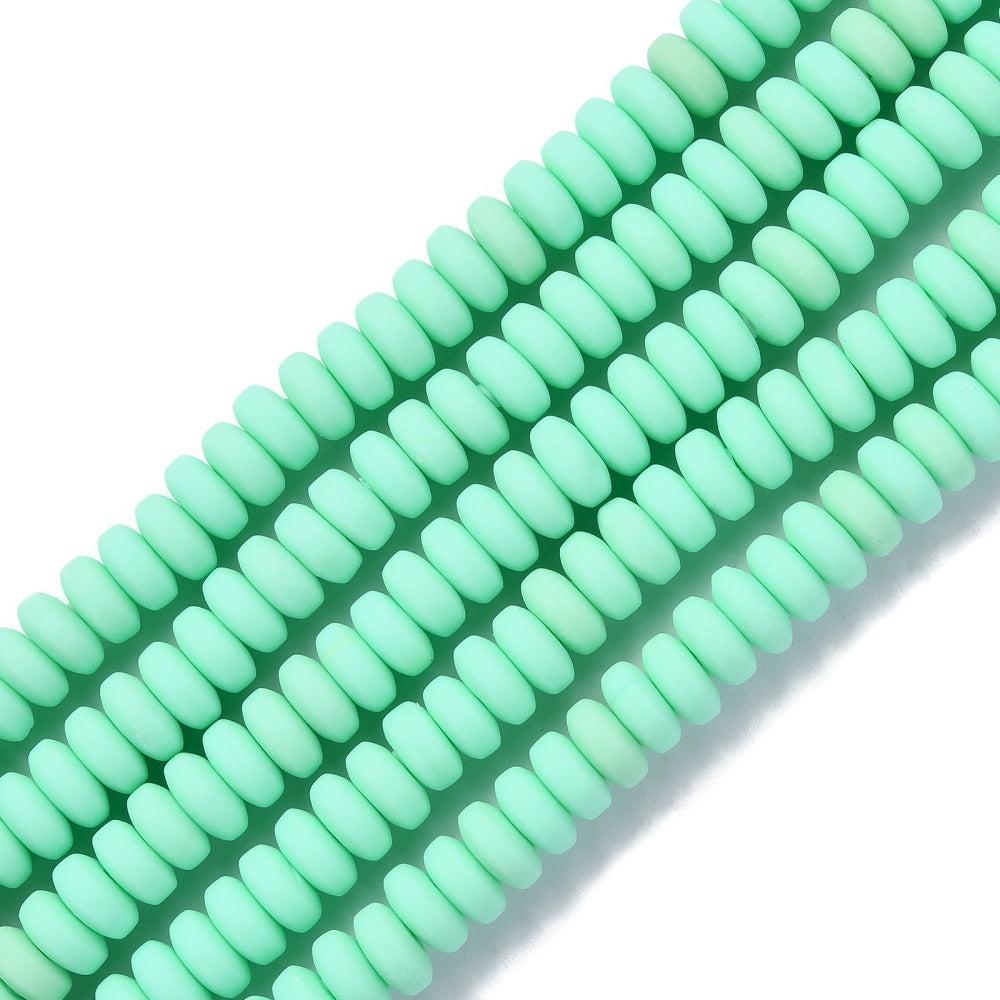 Polymeer candy kralen licht turquoise 6~7x3mm - ±30 stuks-Kralen-Kraaltjes van Renate