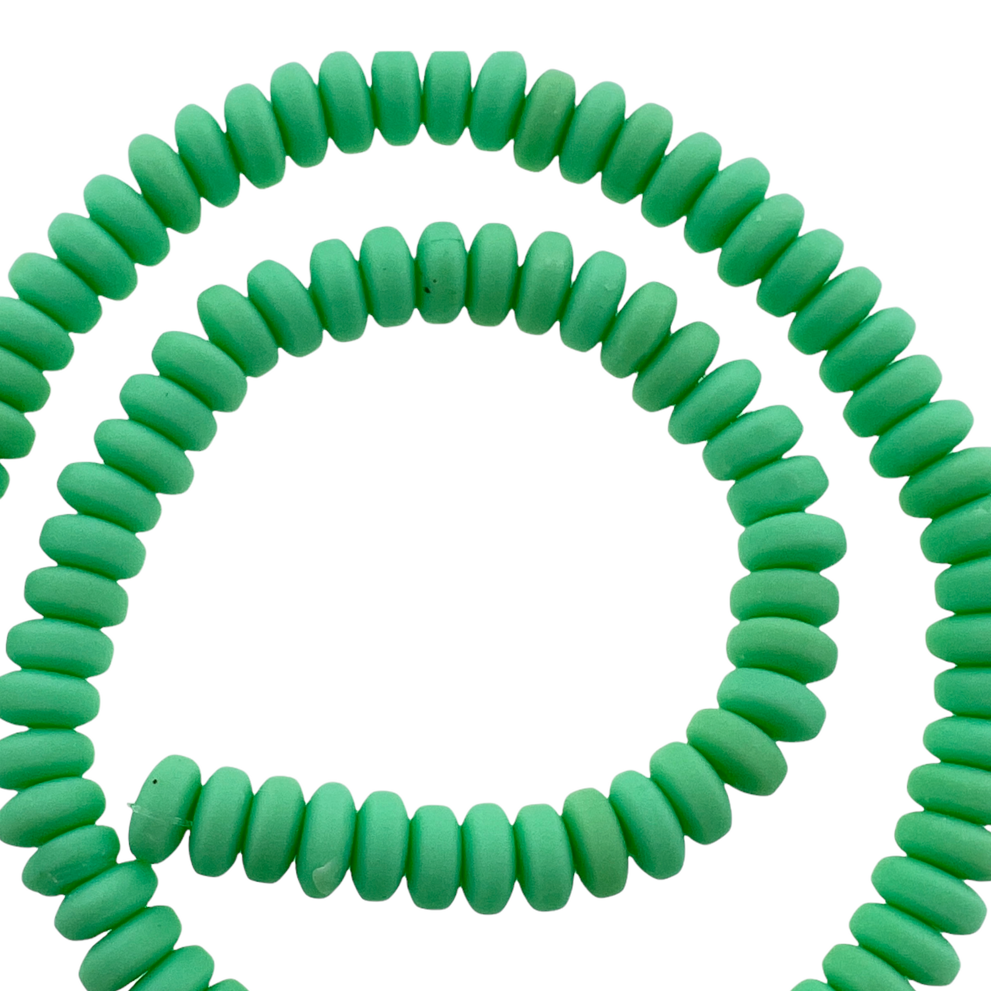 Polymeer candy kralen mint groen 6~7x3mm - ±30 stuks-Kralen-Kraaltjes van Renate