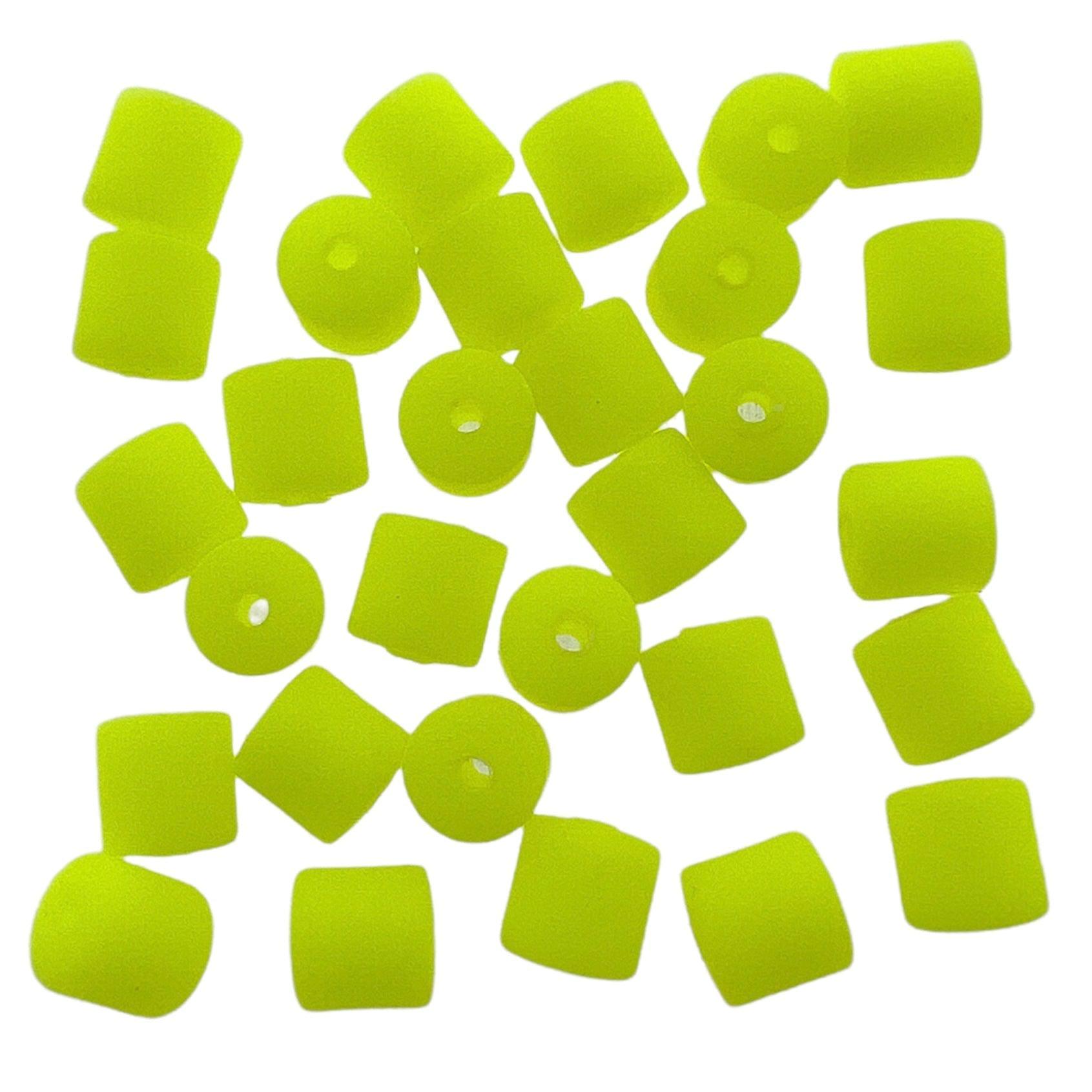 Polymeer candy kralen neon geel 6~7x3mm - ±30 stuks-Kralen-Kraaltjes van Renate