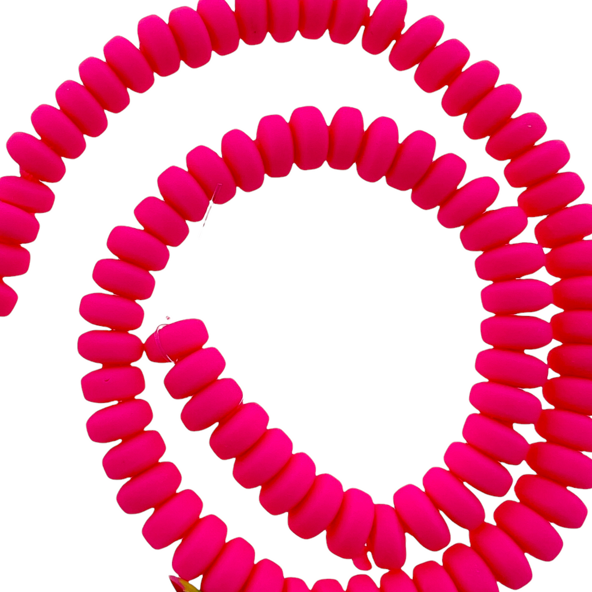 Polymeer candy kralen neon roze 6~7x3mm - ±30 stuks-Kralen-Kraaltjes van Renate