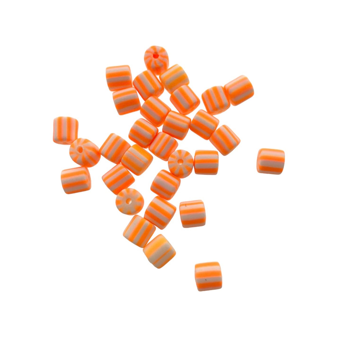 Polymeer candy kralen oranje 6~7x3mm - ±30 stuks-Kralen-Kraaltjes van Renate