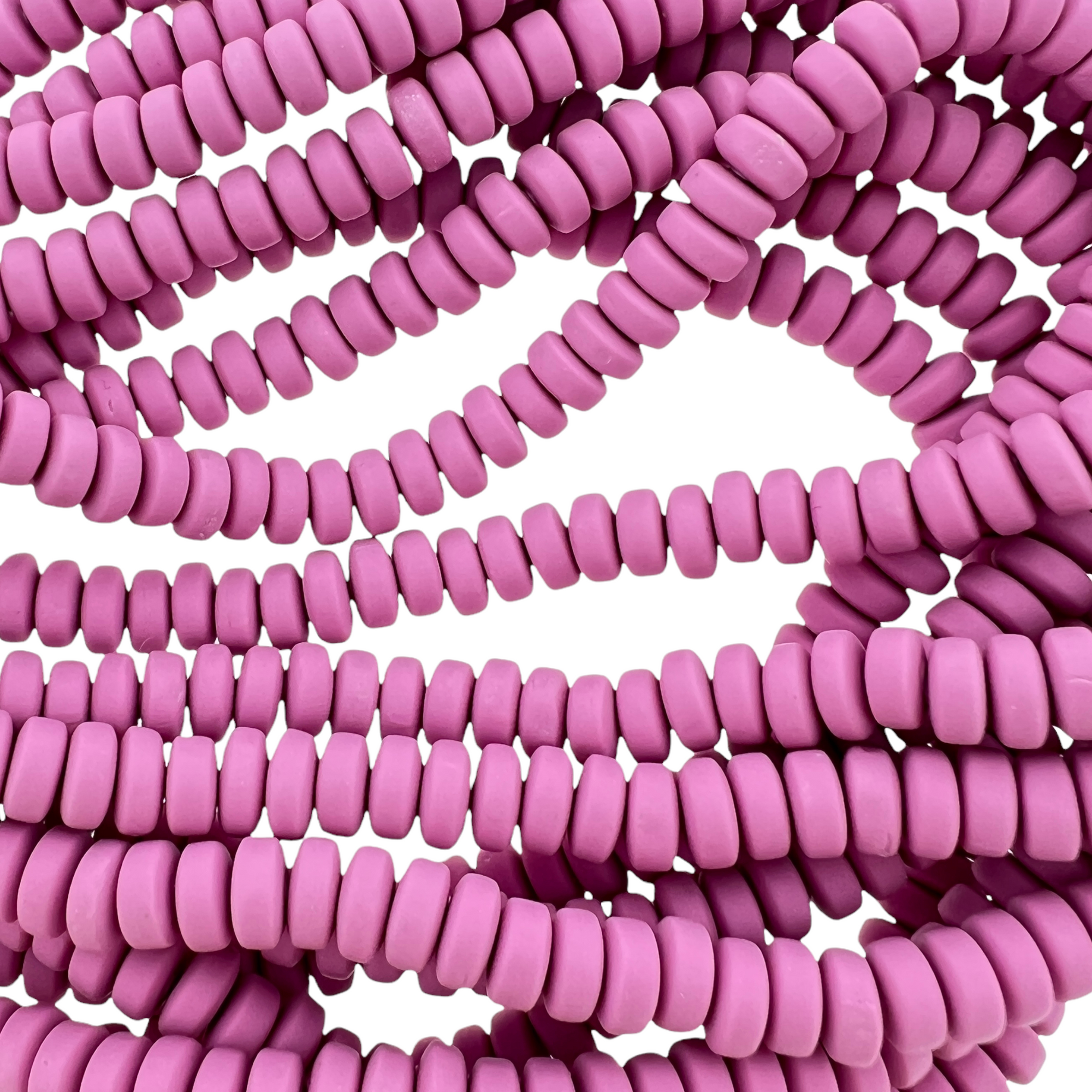 Polymeer candy kralen oud roze 6~7x3mm - ±30 stuks-Kralen-Kraaltjes van Renate