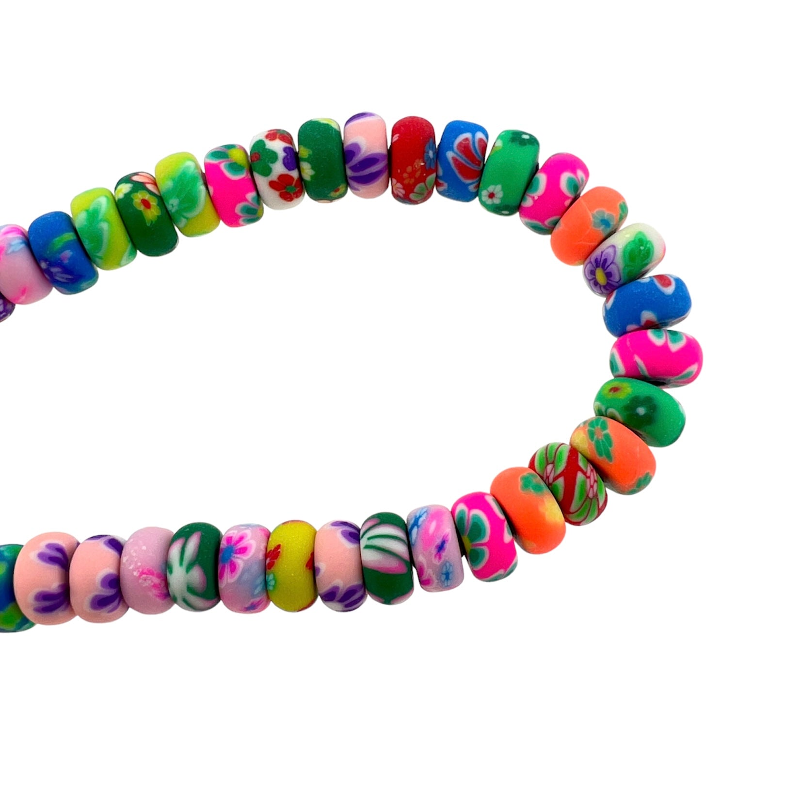 Polymeer candy kralen hele streng patroon 6.5x3.5mm - ±108 stuks-Kralen-Kraaltjes van Renate