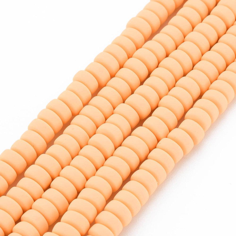 Polymeer candy kralen peach 6~7x3mm - ±30 stuks-Kralen-Kraaltjes van Renate