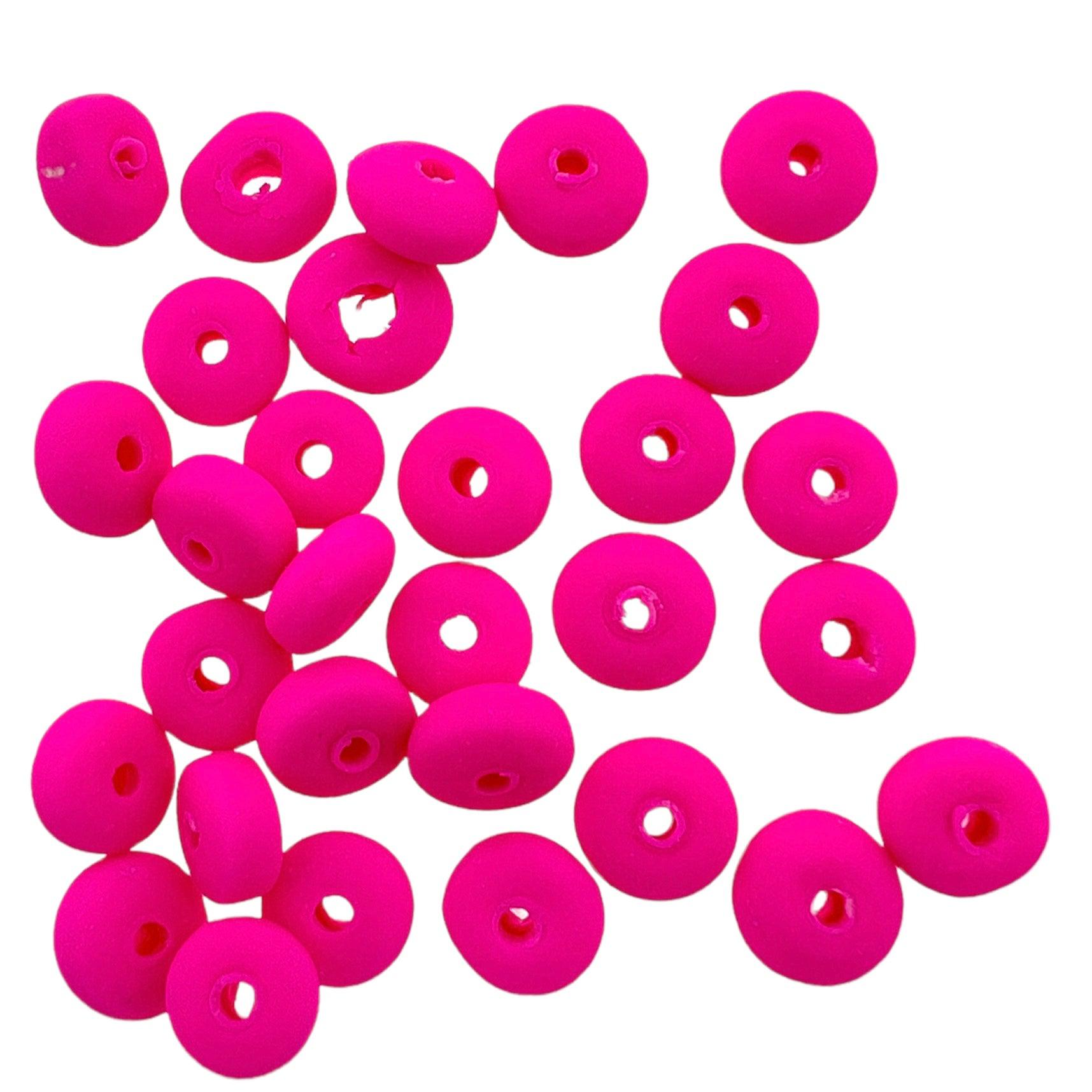 Polymeer candy kralen pink 6~7x3mm - ±30 stuks-Kralen-Kraaltjes van Renate