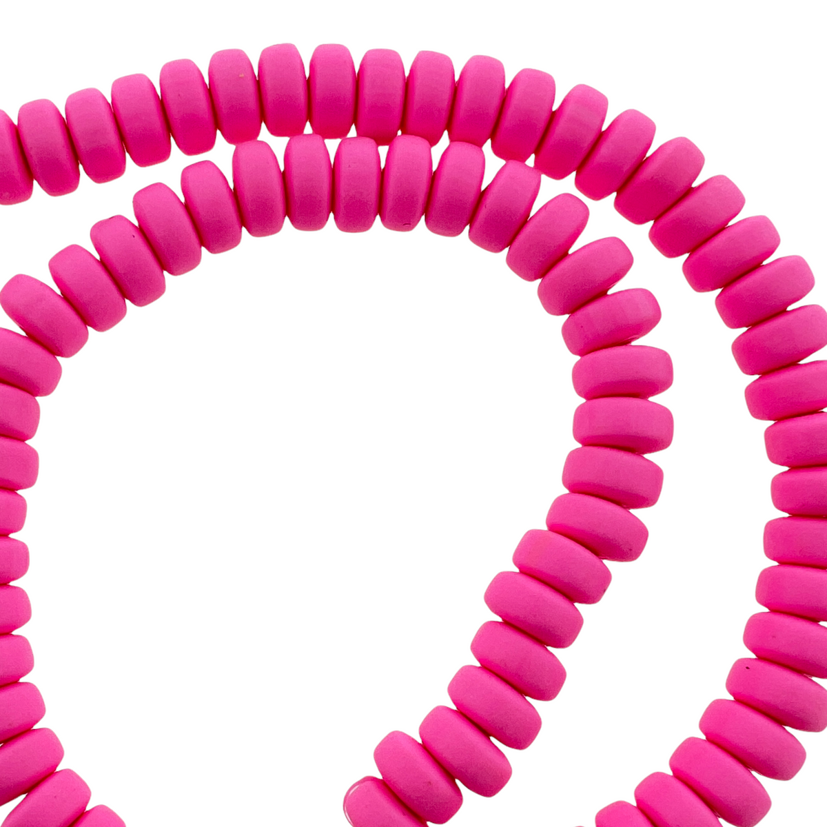 Polymeer candy kralen roze 6~7x3mm - ±30 stuks-Kralen-Kraaltjes van Renate