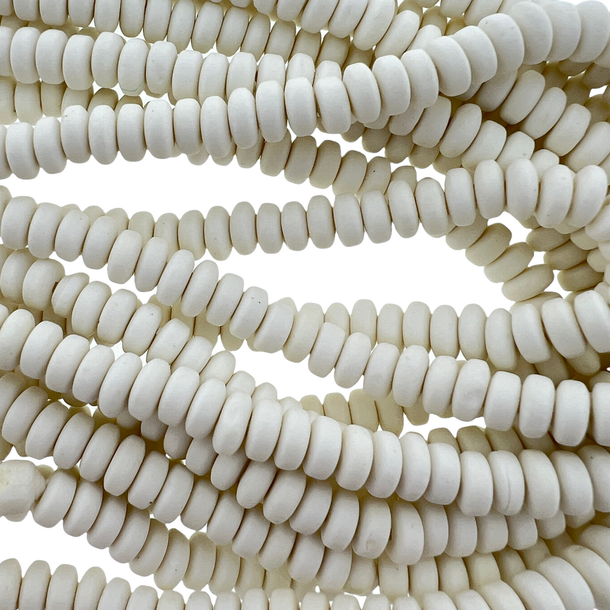 Polymeer candy kralen wit 6~7x3mm - ±30 stuks-Kralen-Kraaltjes van Renate