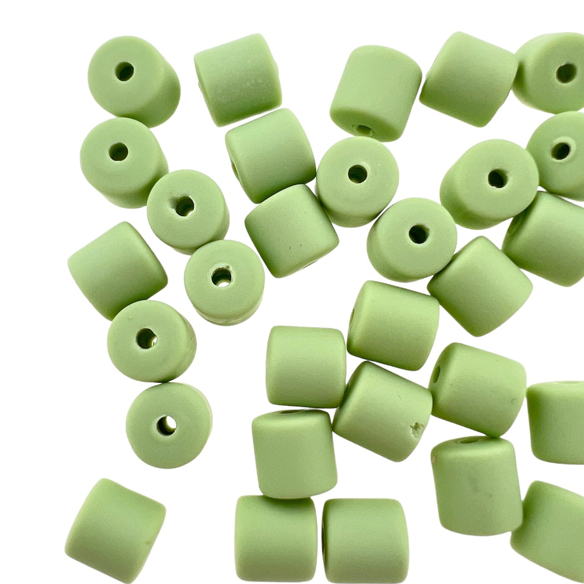 Polymeer candy kralen zacht groen 6~7x3mm - ±30 stuks-Kralen-Kraaltjes van Renate