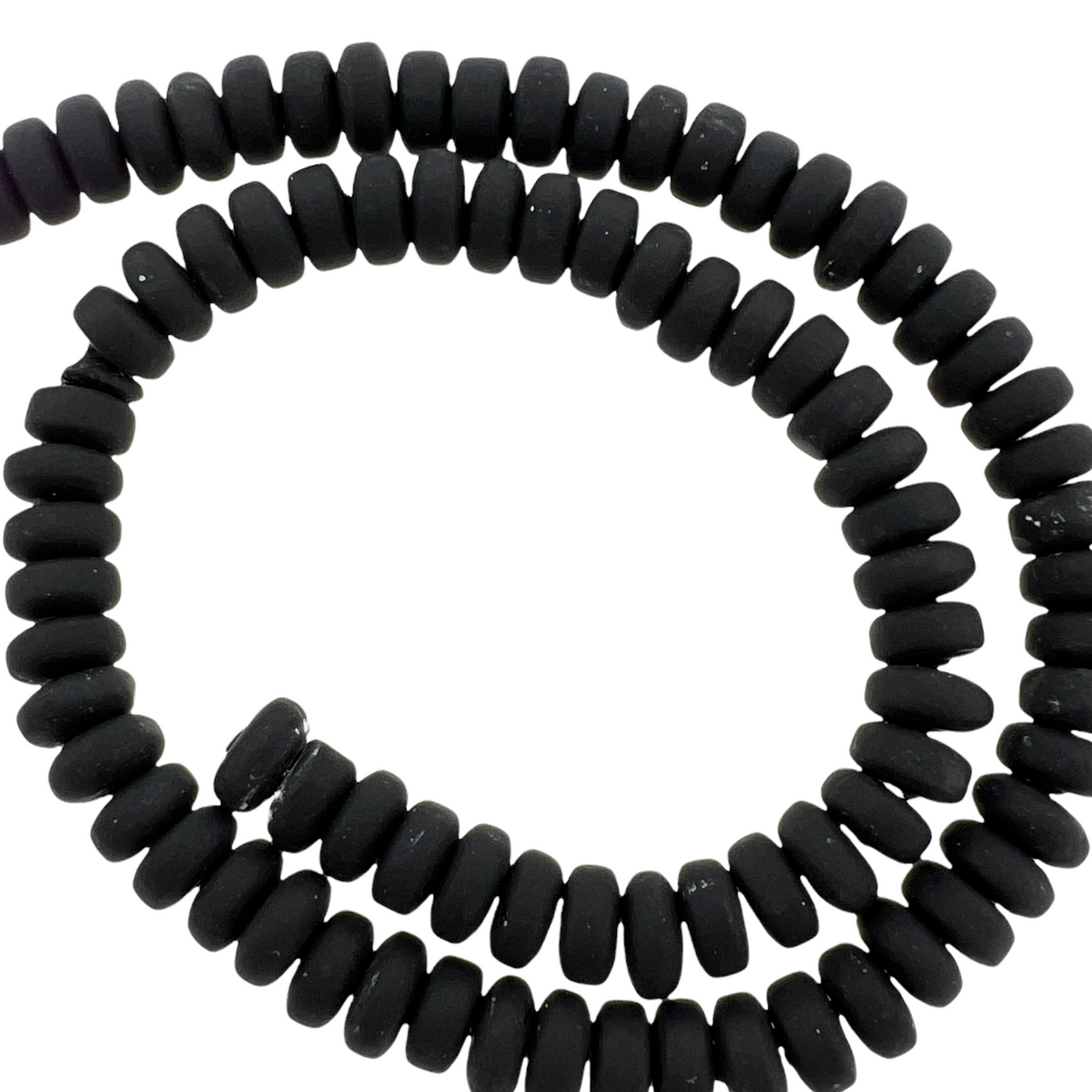 Polymeer candy kralen zwart 6~7x3mm - ±30 stuks-Kralen-Kraaltjes van Renate