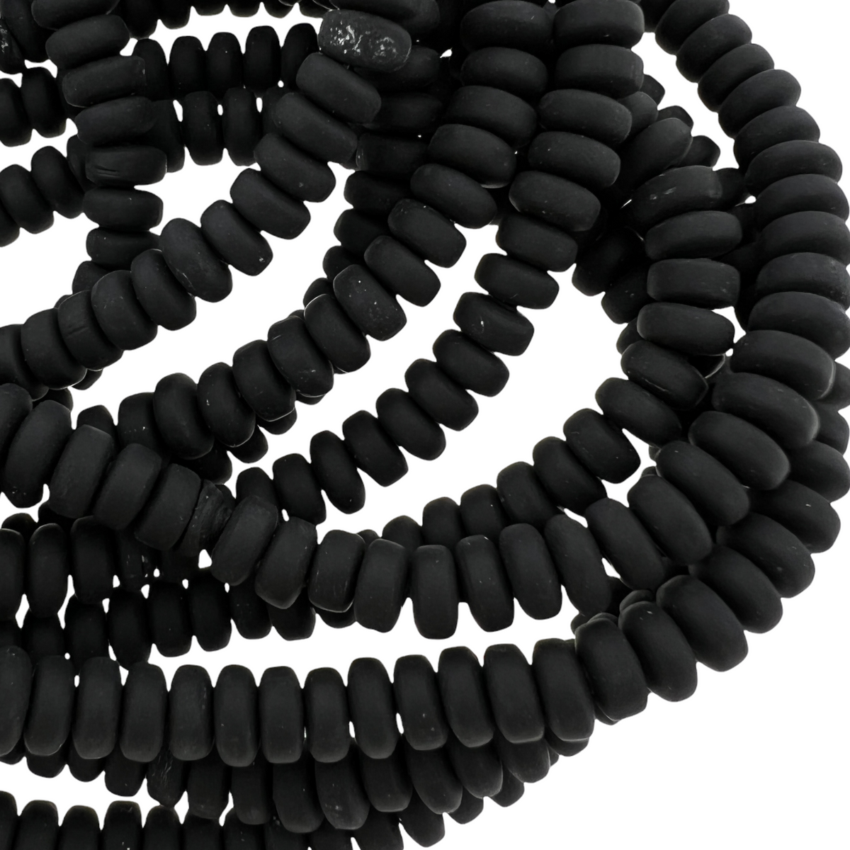 Polymeer candy kralen zwart 6~7x3mm - ±30 stuks-Kralen-Kraaltjes van Renate