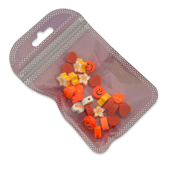 Polymeer kralen mix WK oranje ±10mm - 25 stuks-Kralen-Kraaltjes van Renate