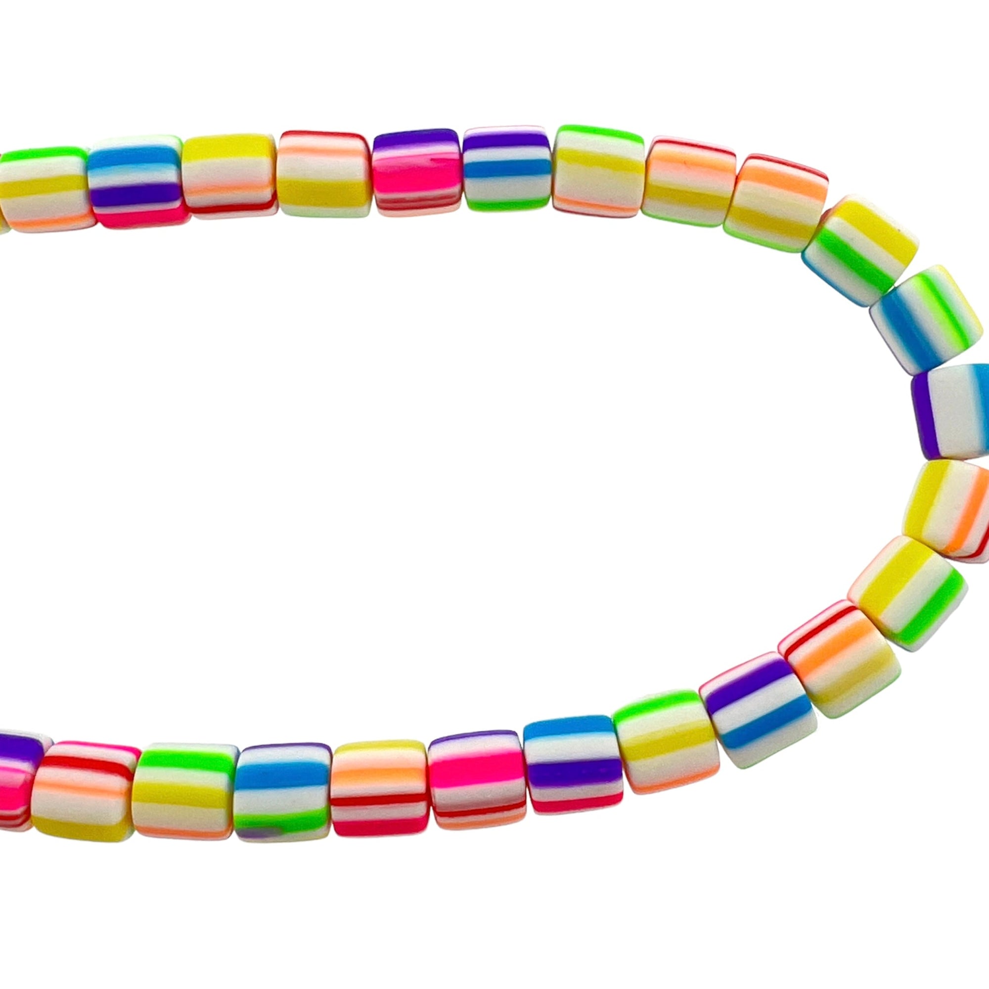 Polymeer kralen tube hele streng gekleurd 6.5x6 - ±62 stuks-Kralen-Kraaltjes van Renate