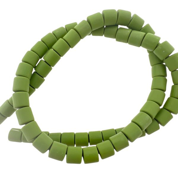 Polymeer disc kralen Army green 6,5x6mm - ±30 stuks-Kralen-Kraaltjes van Renate