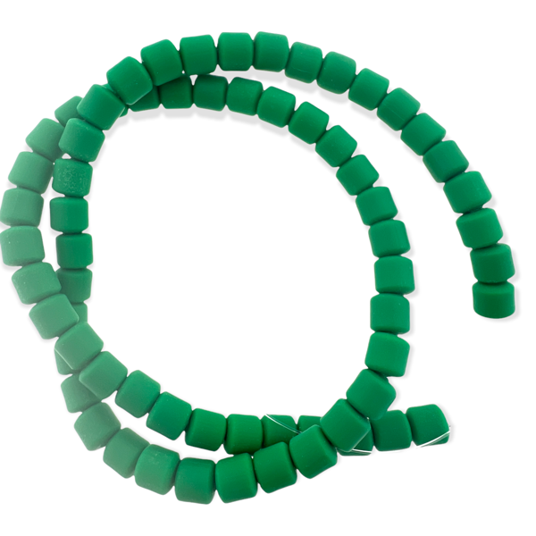 Polymeer tube kralen Dark green 6,5x6mm - ±30 stuks-Kralen-Kraaltjes van Renate