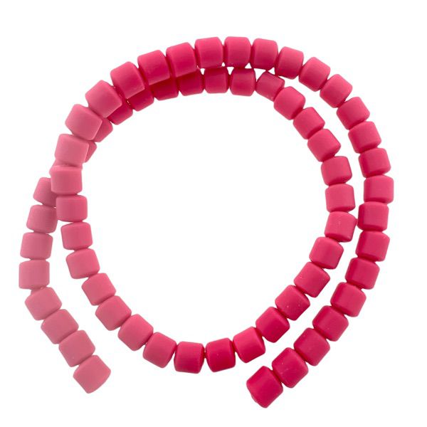 Polymeer disc kralen Deep pink 6,5x6mm - ±30 stuks-Kralen-Kraaltjes van Renate